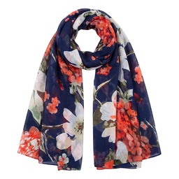 Clayre & Eef Gemusterter Damenschal Blau Polyester