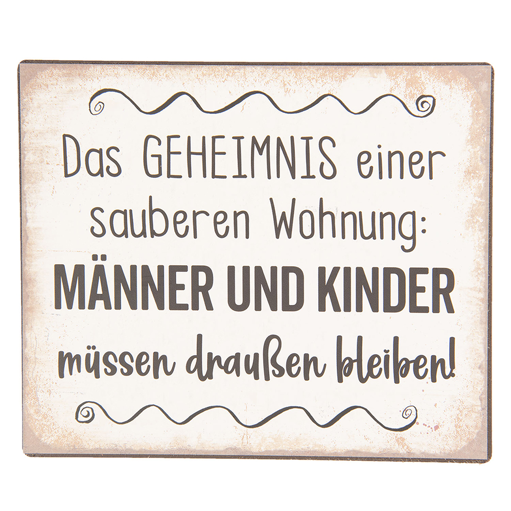 Text Board White Black 15x1x13 cm