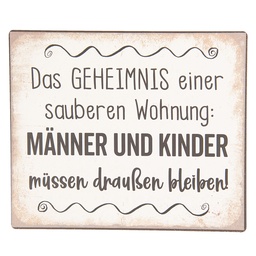 [6Y3656D] Textschild Weiß Schwarz 15x1x13 cm