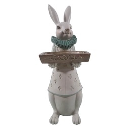 [6PR3155] Statua Decorativa Coniglio Multicolor 15x13x37 cm