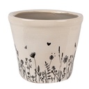 Blumentopf für Innen Beige, Schwarz Ø 12x11 cm