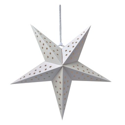 [6PA0512MW] Weihnachtsdeko Stern Weiß 45x15x45 cm