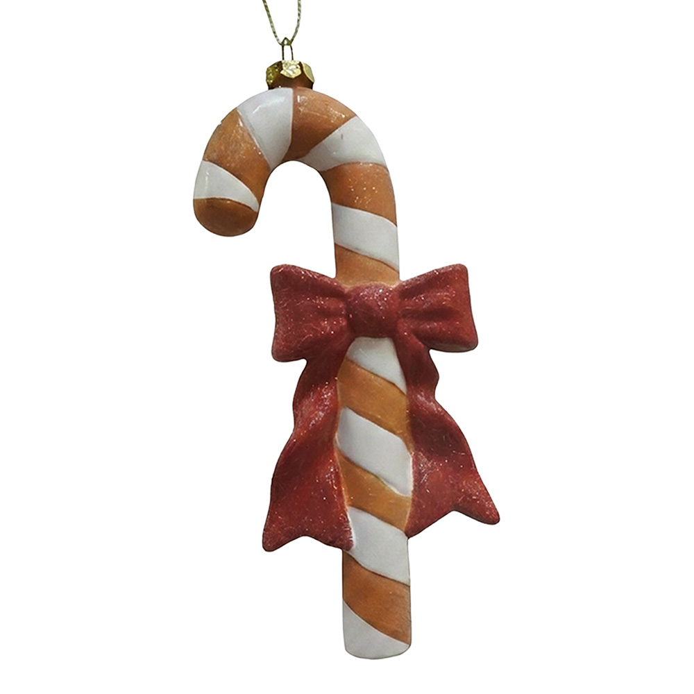 Christmas Bauble Brown White 7x2x17 cm