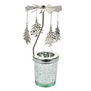 Tea light carousel Silver colored Ø 8x17 cm