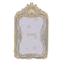 [2F1220] Picture Frame Grey Gold colored 13x2x21 cm / 10x15 cm