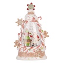 Music box Cake with LED White Red 14x8x24 cm / 3xAAA