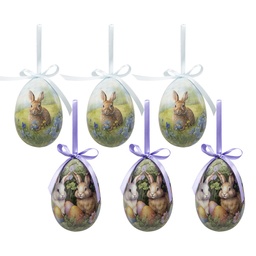 [65912] Pendentif décoratif uf (set 6) Multicolore Ø 7x10 cm