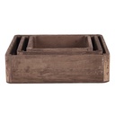Decorative Tray (set of 3) Brown 24x24x6 / 20x20x6 / 16x16x6 cm