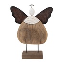 Christmas Decoration Angel Brown White 13x5x19 cm