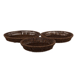 [65717] Aufbewahrungskorb (3er set) Braun Ø 28x4 / Ø 25x4 / Ø 22x4 cm