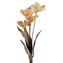 Deko Ast mit Blumen Braun Grün 8x5x60 cm
