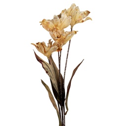 [6PL0403BE] Branche de décoration avec fleurs Marron Vert 8x5x60 cm