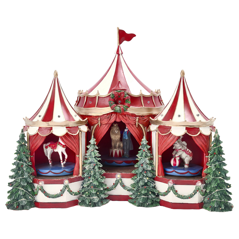 Musicbox Circus with LED Red Green 45x27x37 cm / 3xAA
