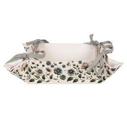 [GTB47] Cestino di Pane Beige Verde 35x35x8 cm