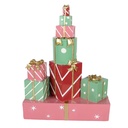 Decoration of stacked Presents Green Pink 28x12x36 cm