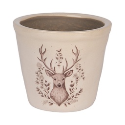 [6CEGTW0001S] Pot de fleurs d'intérieur Beige Marron Ø 12x11 cm