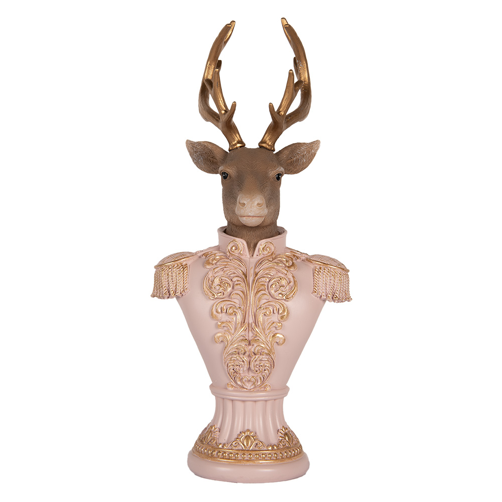 Decorativa Cervo Marrone Rosa 16x14x36 cm