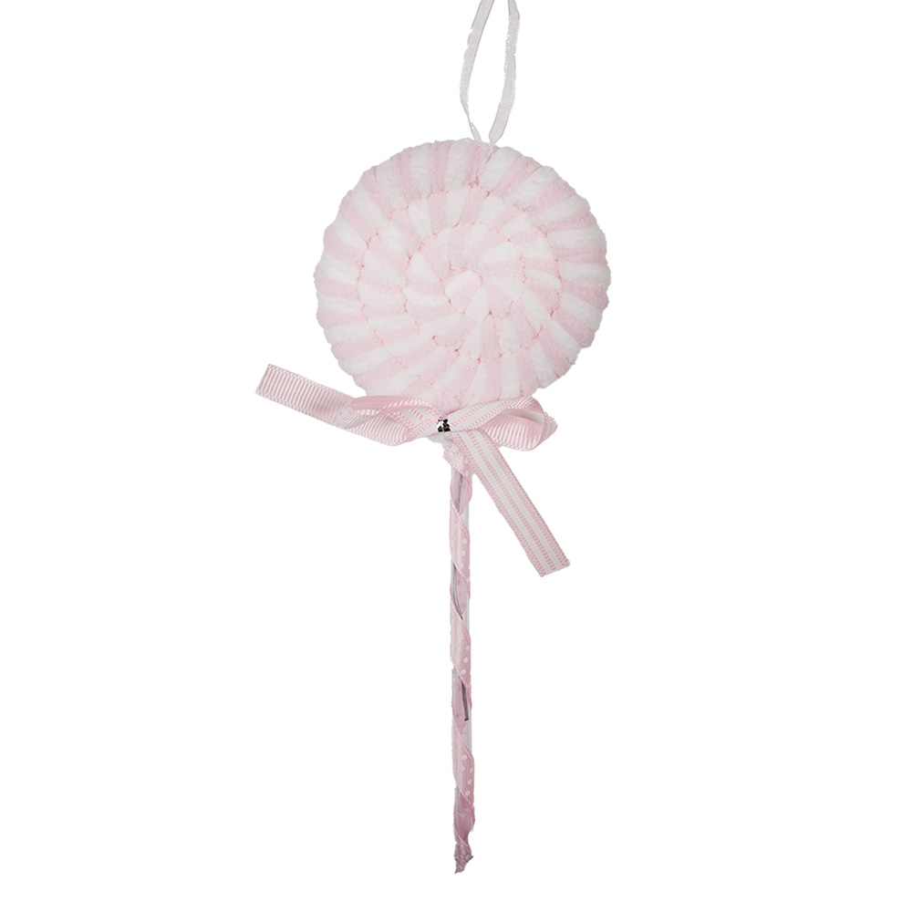 Décoration de Noël Pendentif Sucette Rose Blanc 9x2x25 cm