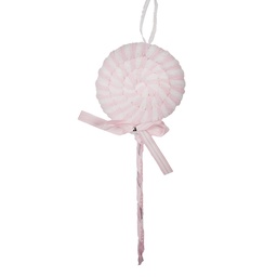 [66114P] Décoration de Noël Pendentif Sucette Rose Blanc 9x2x25 cm
