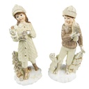 Weihnachtsdekoration Bild 2er Set Kinder Beige 9x8x22 cm