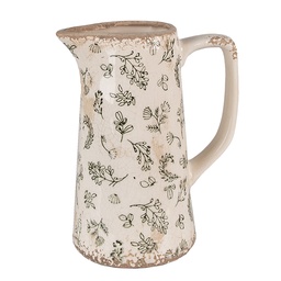[6CE1547] Dekorativer Krug Grün Beige 15x10x19 cm