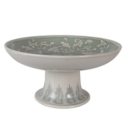 [6CE2382] Etagere Weiß Grün Ø 32x15 cm