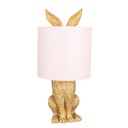 Tischlampe Kaninchen Goldfarbig, Rosa Ø 20x43 cm E27/max 1x60W
