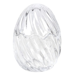 [6GL3384] Bonbonniere with lid Egg Transparent Ø 9x12 cm