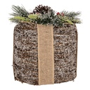 Décoration cadeau avec LED Marron Vert Ø 20x25 cm / 3xAA