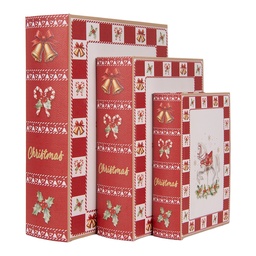 [66774] Scatola immagazzinaggio Bianco Rosso (3) 27x22x7 / 22x17x6 / 17x12x4 cm