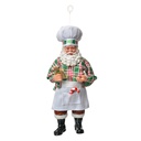 Décoration de Noël pendentif père Noël Blanc Vert 10x6x17 cm