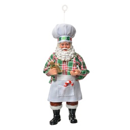 [66240] Decorazioni Natalizie Pendente Babbo Natale Bianco Verde 10x6x17 cm
