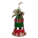 Decoration Bell Red Green Ø 24x36 cm