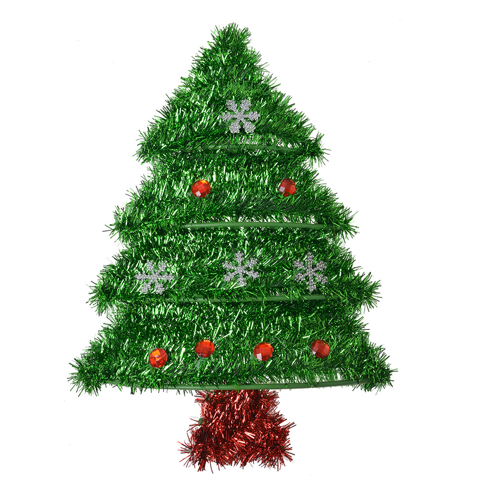 Mur Déco Arbre de Noël Vert Rouge 25x3x35 cm
