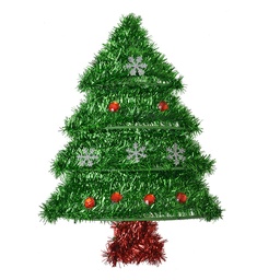 [65529] Muro Decorazione Albero di Natale Verde Rosso 25x3x35 cm