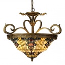 Lumilamp Hanglamp Tiffany Ø 56x55/170 cm Geel Bruin Glas