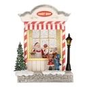 Boîte à musique Maison avec LED Blanc Couleur argent 16x12x23 cm / 3xAA