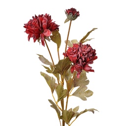 [6PL0328DP] Decorative Artificial Branch with flowers Red 9x9x68 cm