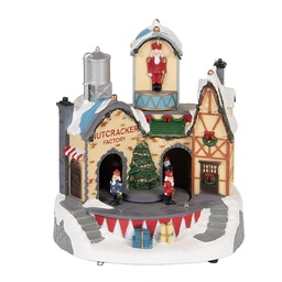 [6PR5871] Dekoration Haus mit LED Weiß Braun 20x17x23 cm / 3xAA