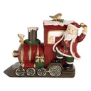 Décoration de Noël Père Noël avec locomotive Rouge 16x10x13 cm