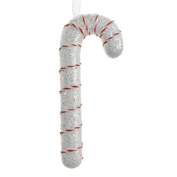 Clayre & Eef Kersthanger Zuurstok 17 cm Wit Kunststof