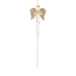 [6GL5451] Weihnachtsanhänger Transparent Goldfarbig 5x4x20 cm