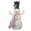 Decorazione Natalizie Pupazzo di neve Bianco Rosa 29x9x51 cm