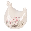 Deko Huhn Beige Rosa 12x11x13 cm