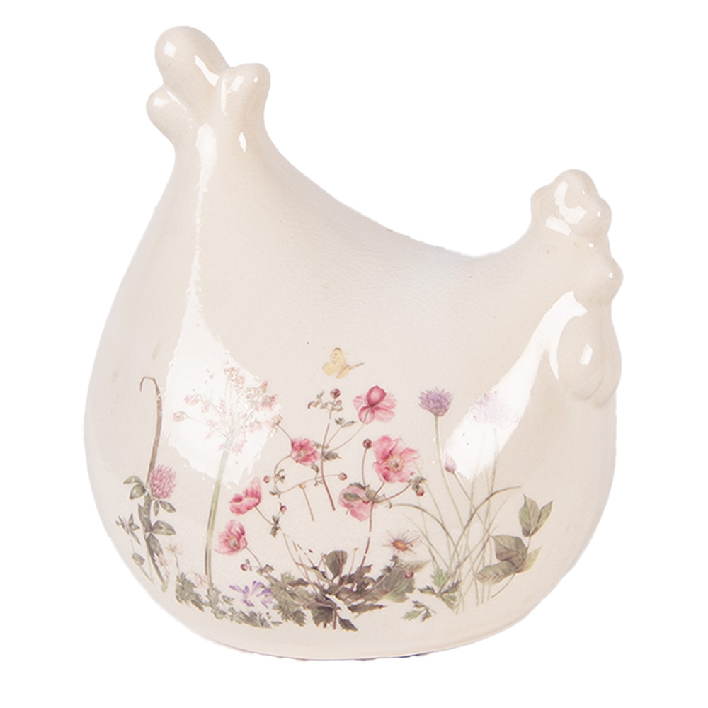 Decoratie kip 12x11x13 cm