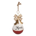 Decorazione Campana Rosso Bianco Ø 24x60 cm