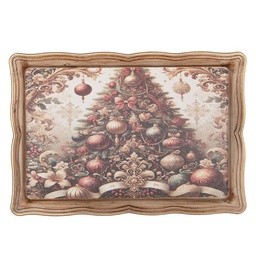 [NCH87-2] Dekoratives Tablett Beige Grün 31x22x2 cm