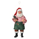 Christmas Decoration Hanger Santa Claus Red Green 9x6x17 cm