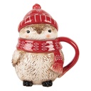 Mug avec Couvercle Rouge Beige 15x11x17 cm / 500 ml