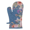 Ofenhandschuhe Blau Beige 18x30 cm